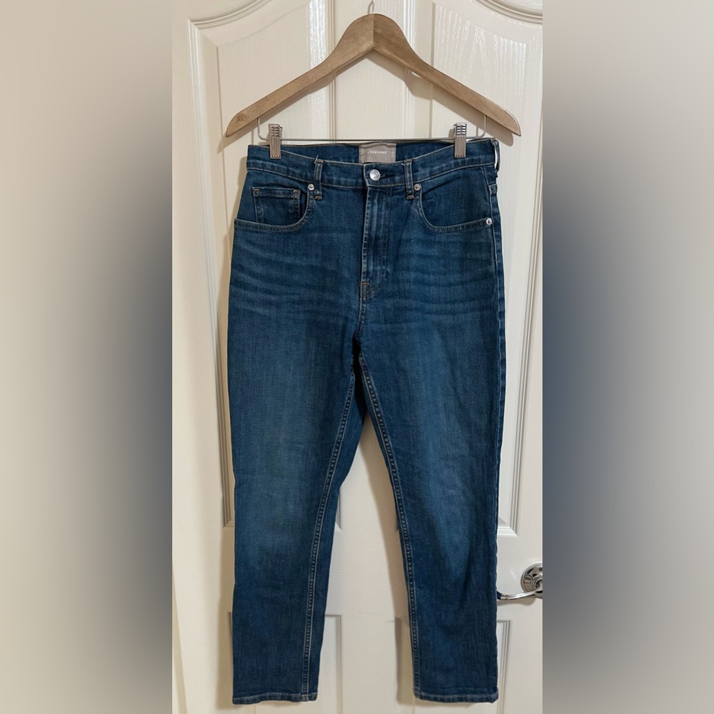 Women’s Everlane High Waist Straight Blue Distressed Jeans Denim Classic 28R.